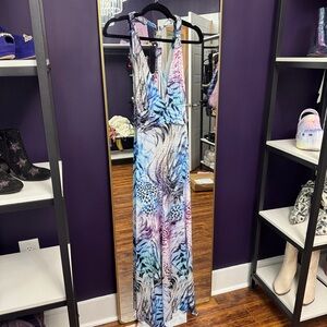 Stretchy Multicolor Animal Print Maxi Dress